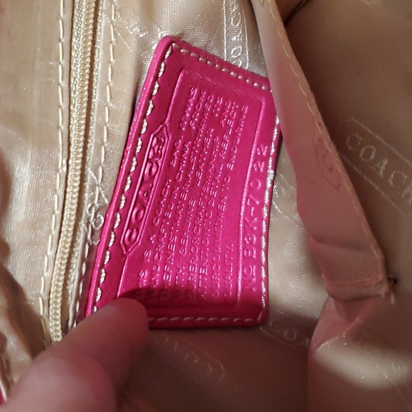 Pink and brown signature coach handbags purse - Picture 6 of 8